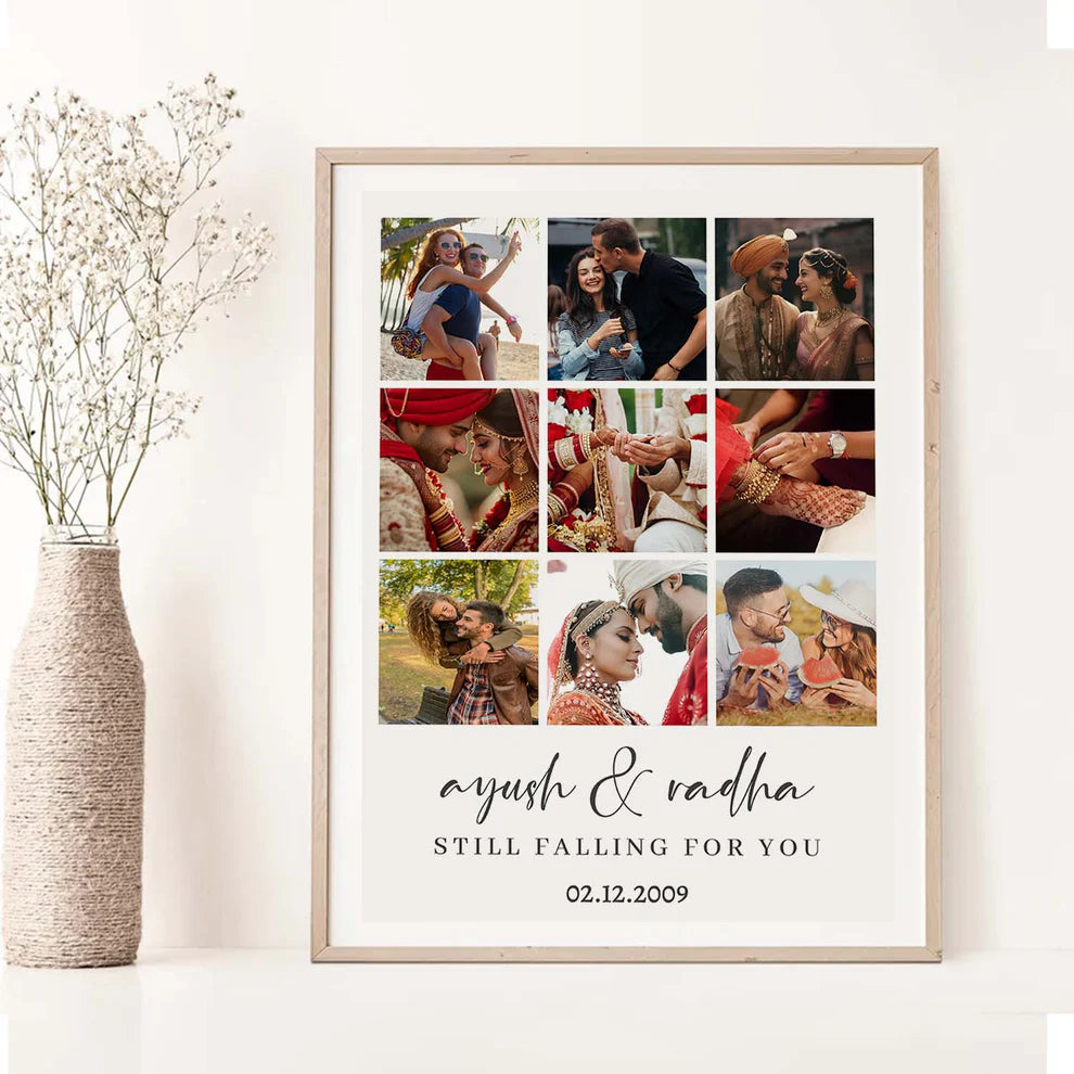 Personalized Photo Frame Collage Photo Frame Gift for Husband / Wife - Customized Photo Collage Gift for Anniversary size - 12in. x 18 in.
