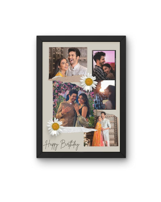 Customized Collage Photo Frame for Wall | Upload 14 Photos | Personalized Photo frame Gift for Birthdays, Anniversaries, Weddings, Couples | (A4 Size)