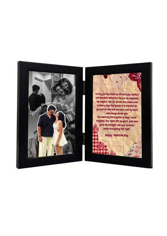 Customized Collage Photo Frame for Wall | Upload 14 Photos | Personalized Photo frame Gift for Birthdays, Anniversaries, Weddings, Couples | 2 jointed frame collage
