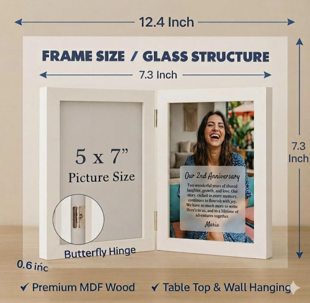 Customized Collage Photo Frame for Wall | Upload 14 Photos | Personalized Photo frame Gift for Birthdays, Anniversaries, Weddings, Couples | 2 jointed frame collage