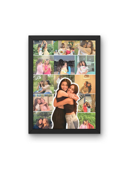Customized Collage Photo Frame for Wall | Upload 14 Photos | Personalized Photo frame Gift for Birthdays, Anniversaries, Weddings, Couples | (A4 Size)