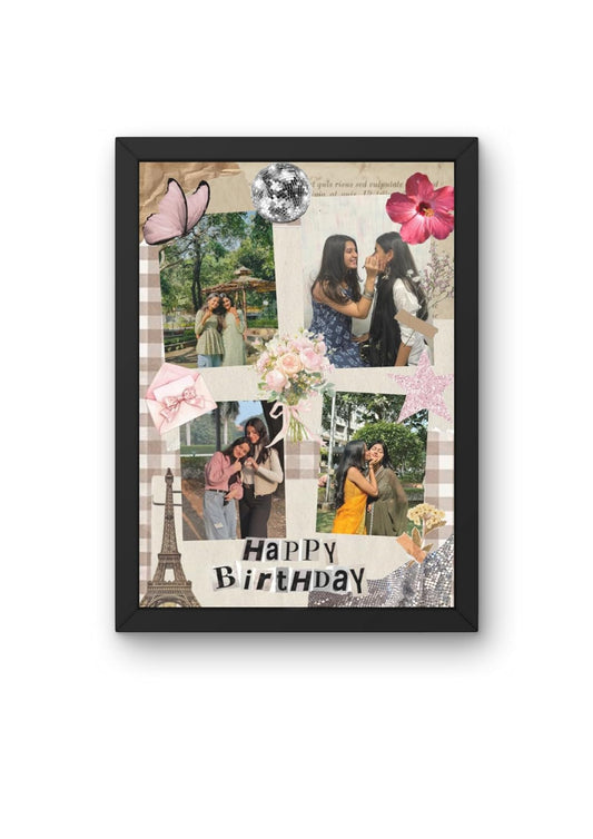 Customized Collage Photo Frame for Wall | Upload 14 Photos | Personalized Photo frame Gift for Birthdays, Anniversaries, Weddings, Couples | (A4 Size)