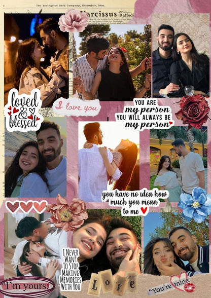 Customized Collage Photo Frame for Wall | Upload 14 Photos | Personalized Photo frame Gift for Birthdays, Anniversaries, Weddings, Couples | (A4 Size)