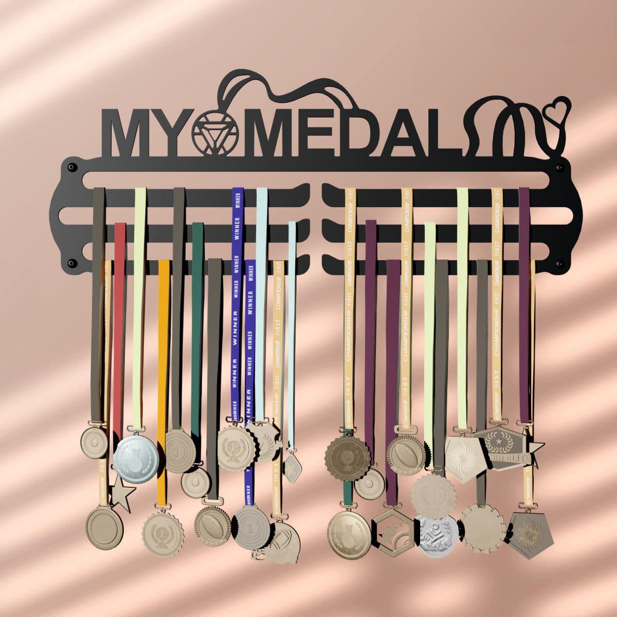Custom Name Medal Hanger for Wall | Sports Medal Display Rack | Medal Holder for Kids, Boys & Girls | Football Design | Strong & Long Lasting