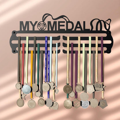 Custom Name Medal Hanger for Wall | Sports Medal Display Rack | Medal Holder for Kids, Boys & Girls | Football Design | Strong & Long Lasting