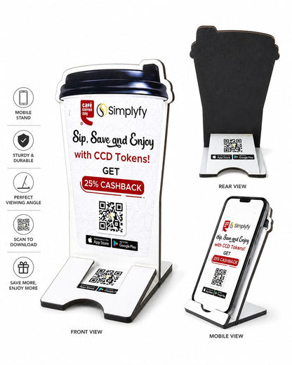 custom Mobile Stand Holder | Advertise your business | Foldable Desk Phone Stand | Anti-Slip | Compatible with All Smartphones ( size -- 8 inch )