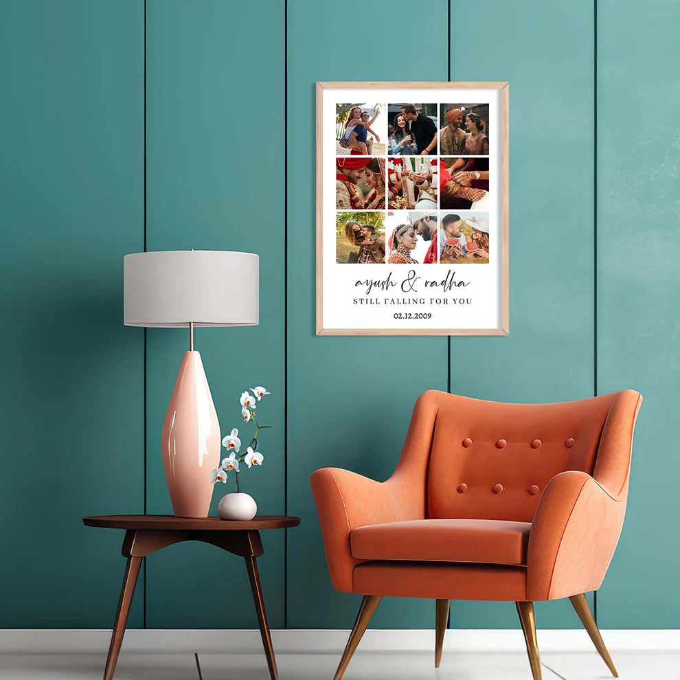 Personalized Photo Frame Collage Photo Frame Gift for Husband / Wife - Customized Photo Collage Gift for Anniversary size - 12in. x 18 in.